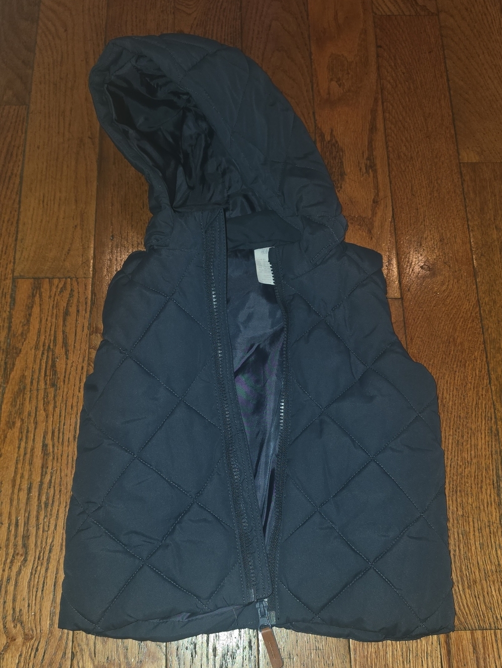 H&M Navy Quilted Hooded Vest for Kids